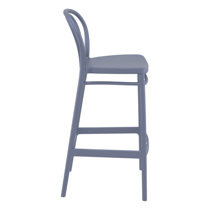 Tabouret de bar à dossier plein 41,7 po Farrah, Gris foncé, Tabouret de bar (siège d'une hauteur de 29,5 po)