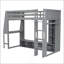 Lit mezzanine simple en bois avec bureau