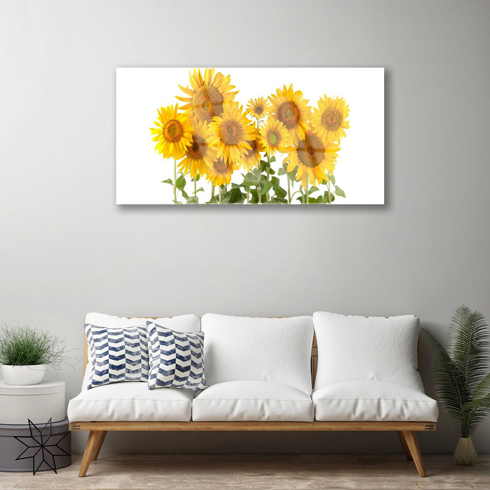 Glasbild Floral Sonnenblumen