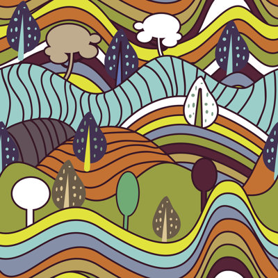 Rolette Landscape by Suriko - Wrapped Canvas Print
