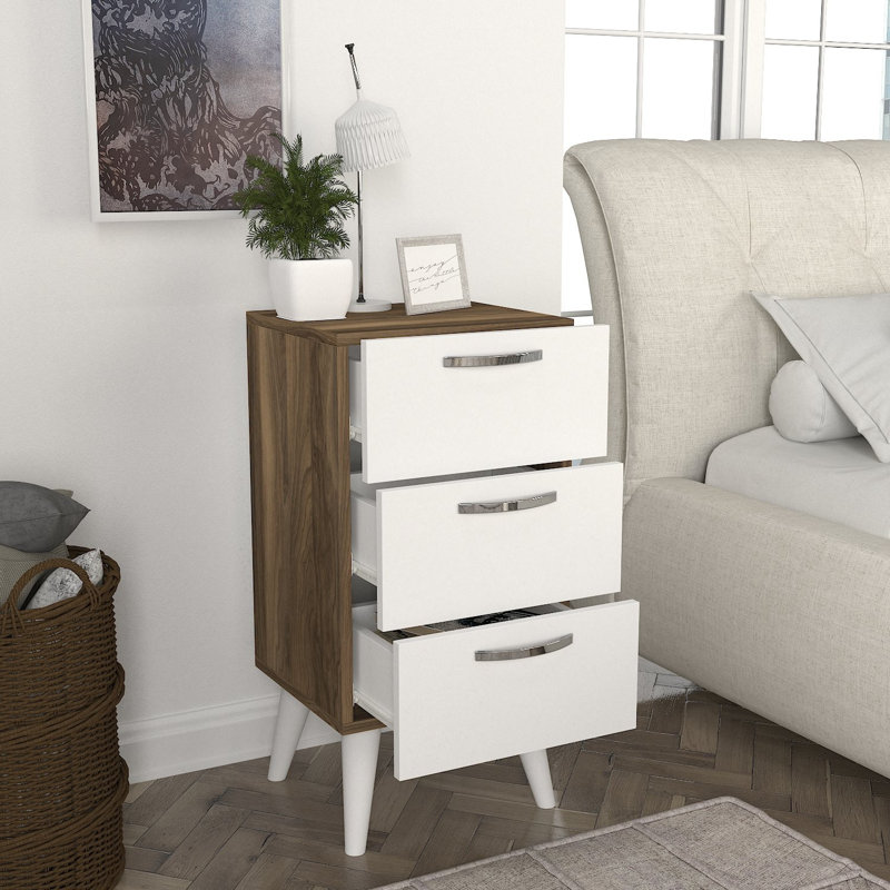 Carrion 40cm W Manufactured Wood Bedside Table