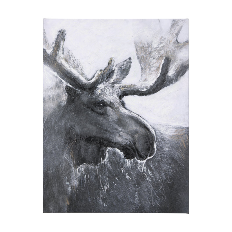 Portrait d'un animal I, toile texturée embellie à la main, H 40 po x l 30 po x P 1,5 po