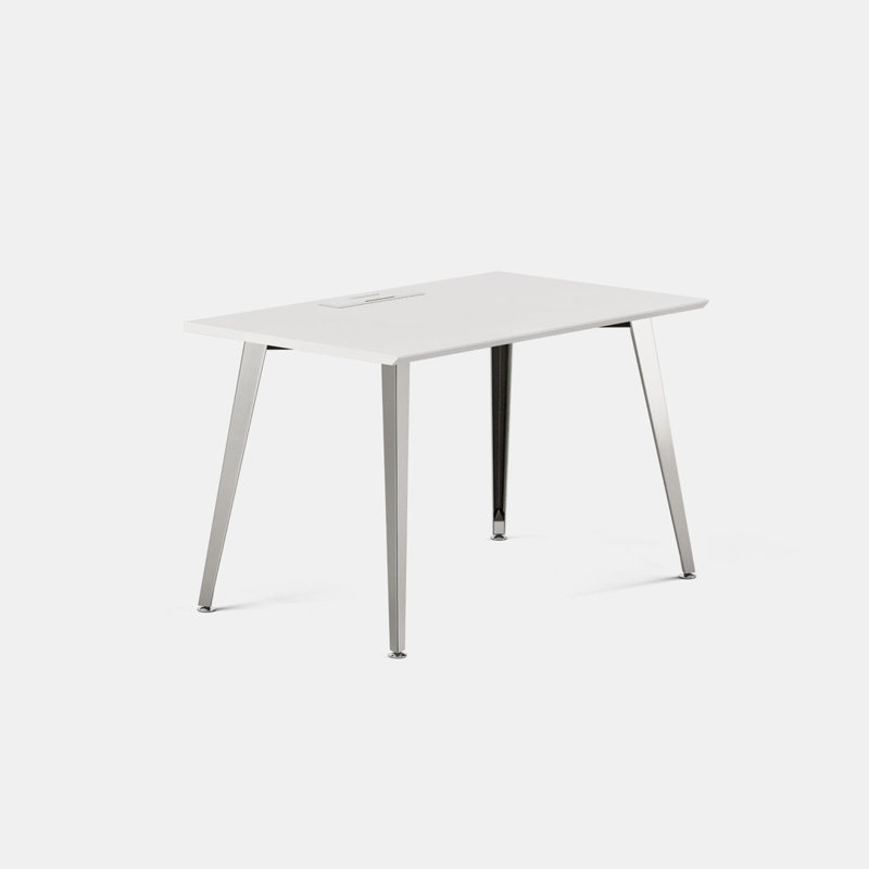 Office Desk, 30" H x 48" W x 24" D, Mirror, White