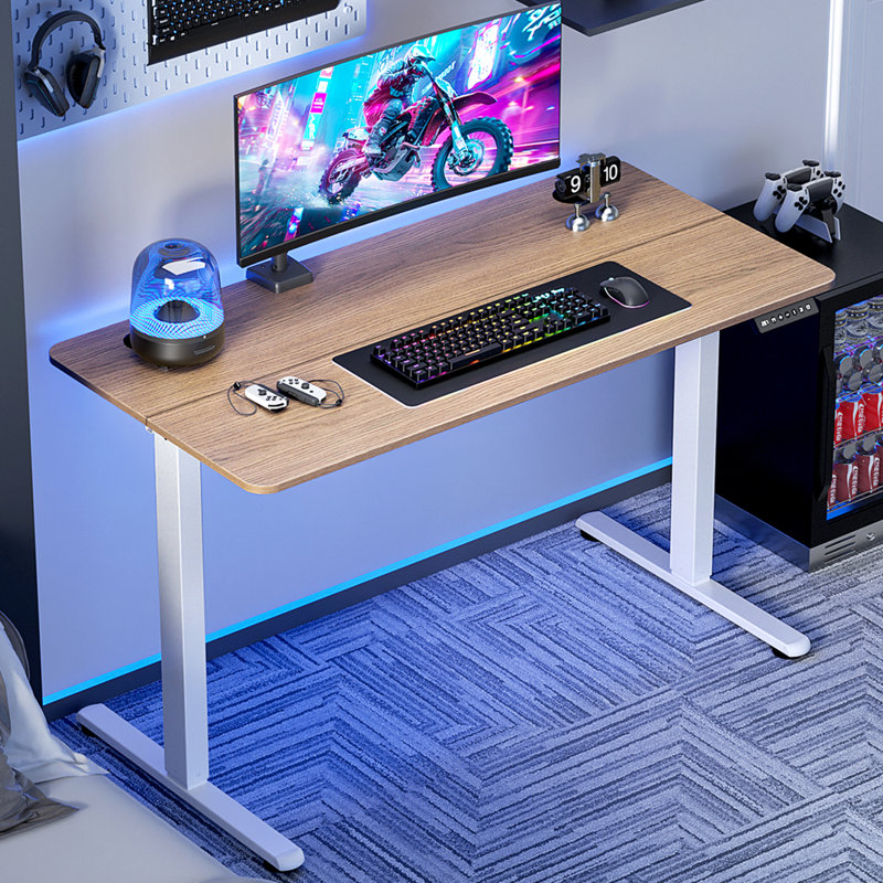 Bureau debout pour bureau à hauteur réglable, H 46,5 po x l 40 po x P 23,6 po, Chêne blanc