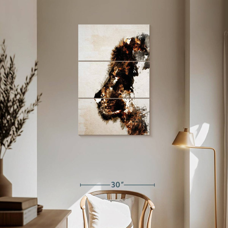 Brampt Abstract Lion Contour, 57" H x 36" W