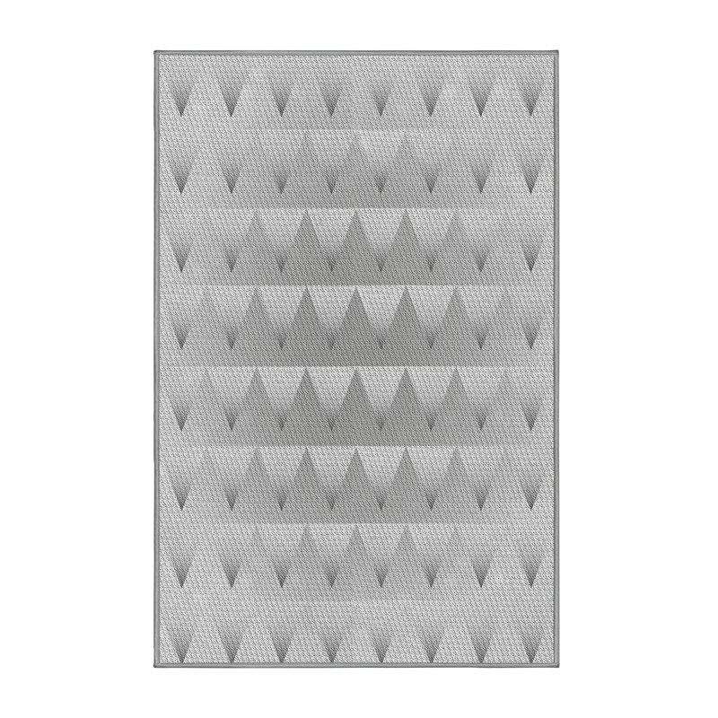Tapis gris tissé à la machine, Rectangle 8 pi x 10 pi