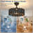 Katia 17.7" Modern Black Ceiling Fan With Light, Reverse 6 Speeds Dimmable and Remote Included