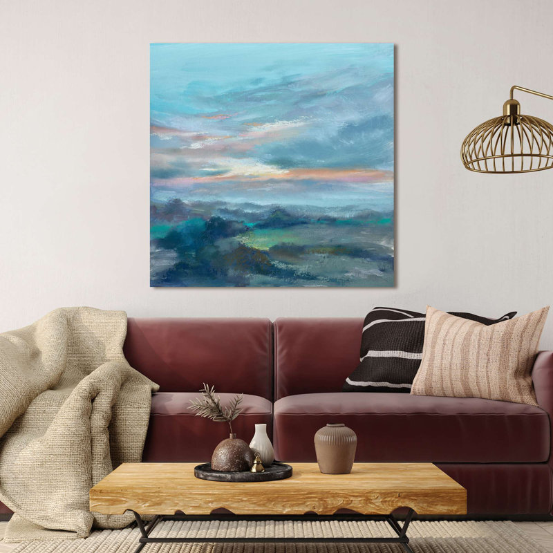 Landscape Painting: Devon Sky II - Wrapped Canvas Print, 70cm H x 70cm W