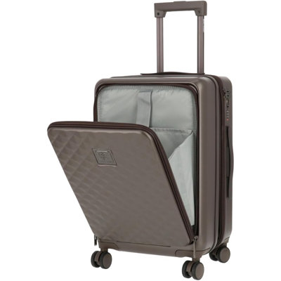 ROBERTO CAVALLI Luxury 20 Inch Carry On Luggage with Wheels, Front Laptop Compartment, ABS Hard Shell Suitcase with Spinner Wheels, TSA Lock