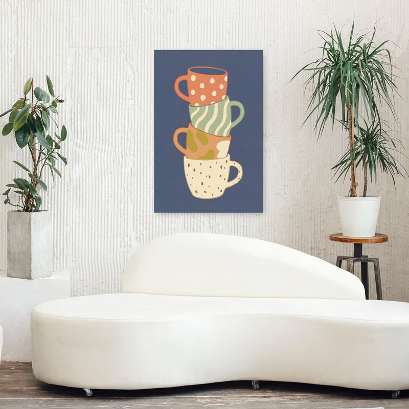 Cozy Stacked Mugs 1 Piece Wrapped Canvas Wall Art, 91.44 cm H x 60.96 cm W