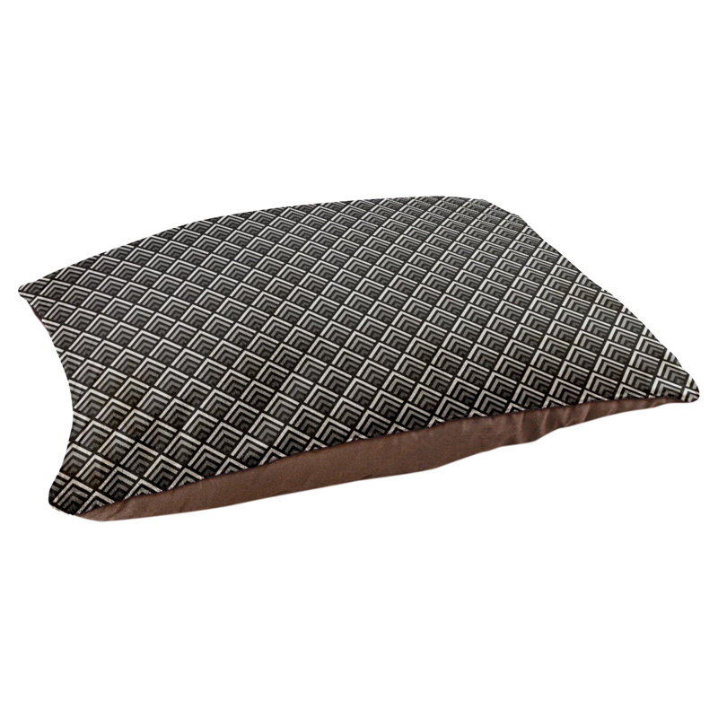 Coussin de créateur géométrique à chat dégradé reverse Campion, l 42,5 po x L 32,5 po, Gris / Blanc