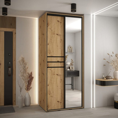 Cannes XI 2 Door Glass and Steel Wardrobe