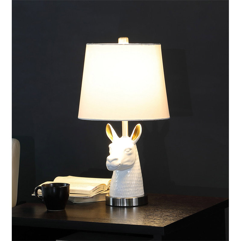 Lampe de table 20,5 po en résine blanche
