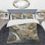 Fractal Whirl in Retro Gold and White - Ensemble de housse de couette abstrait - Microfibre de polyester-110398286