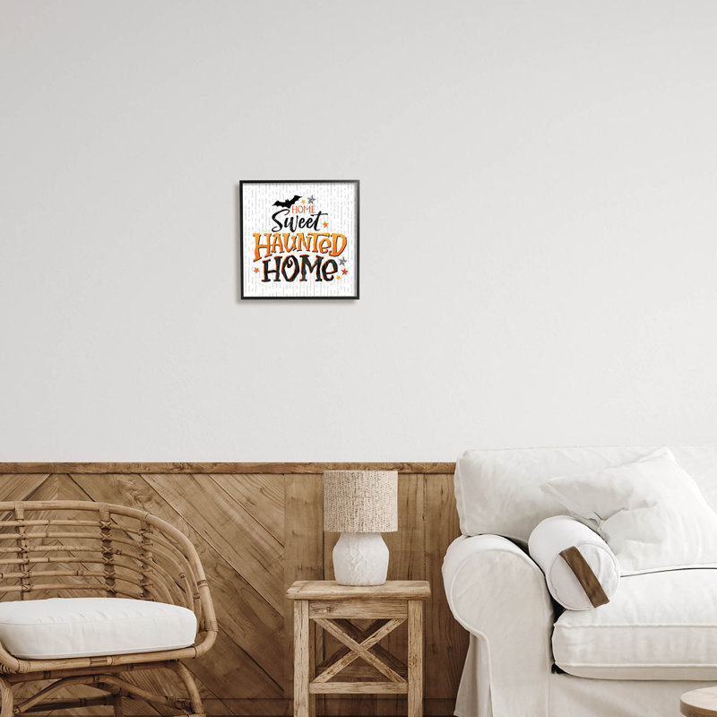 Doux maison hantée à motifs - 163, Giclée encadrée noir minuit, H 12 po x l 12 po x P 1,5 po