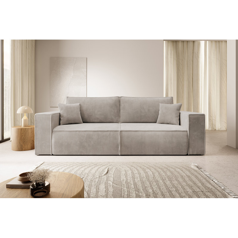 Ahlayah 3 Seater Corduroy Sleeper, Beige