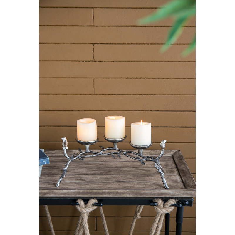 6.5 " Aluminum Candelabra with Candle Included