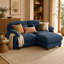 Canapé d'angle modulaire Elarquess Cloud pour 2 personnes avec pouf amovible, assise profonde en chenille, coussins en mousse haute densité et ressorts, 2 petits coussins lombaires-748610033