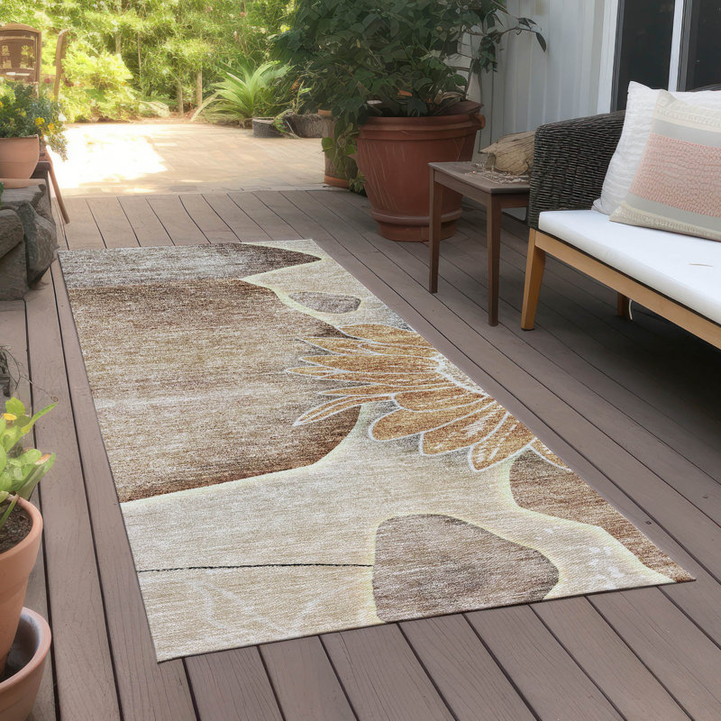 Tapis intérieur / extérieur Killingly avec envers antidérapant, Tapis de couloir 2 pi 3 po x 7 pi 6 po