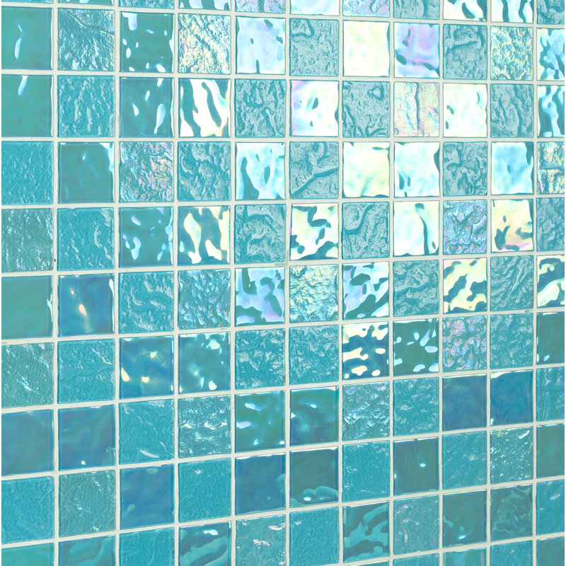 2" x 2" Glass Mosaic Sheet Tile, Arctic Breeze