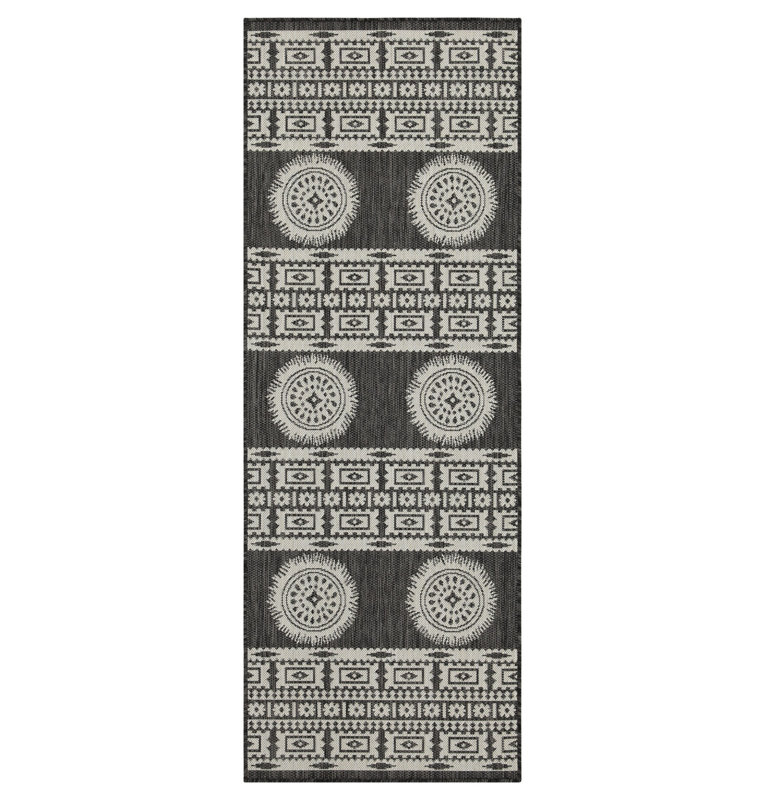 Anthracite Indoor/Outdoor Area Rug, 2 Ft. 7 In. X 7 Ft. 3 In., Runner 2'7" x 7'3"