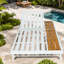 Méridiennes de patio réglables, structure en bois et métal, siège de piscine moderne