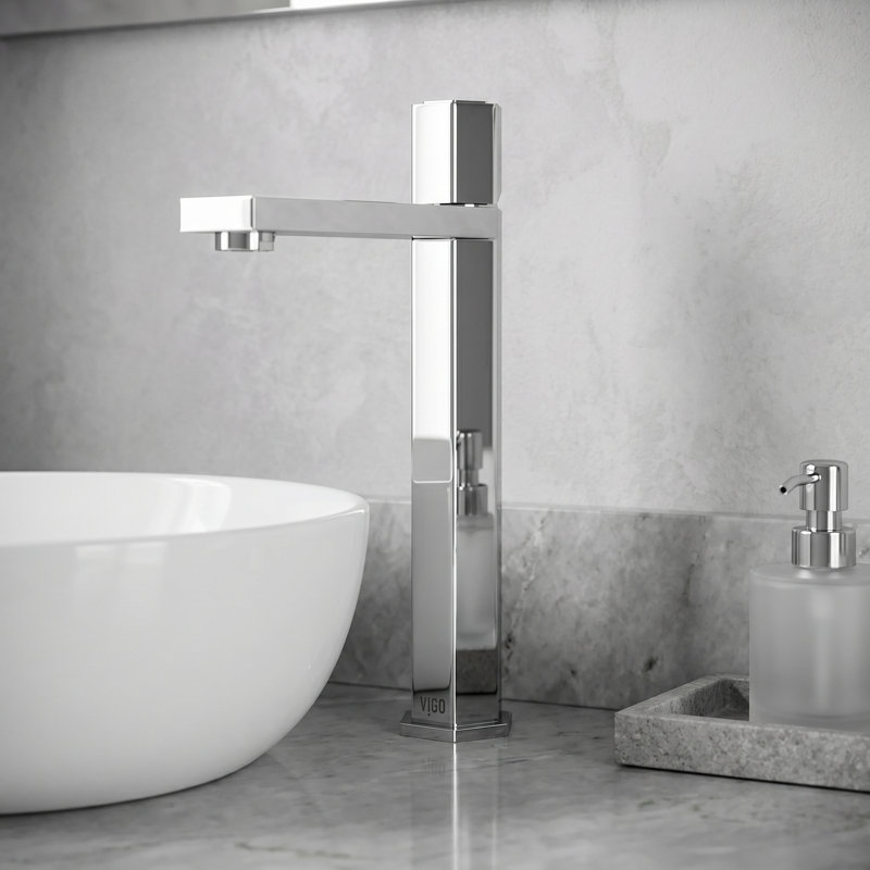 Nova 10" H Single Handle Vessel Sink Bathroom Faucet, Chrome