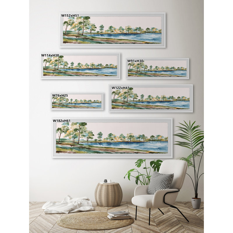 Beautiful Destination by Marmont Hill - Single Picture Frame Panoramic Painting, 25cm H x 76cm W x 3.81cm D