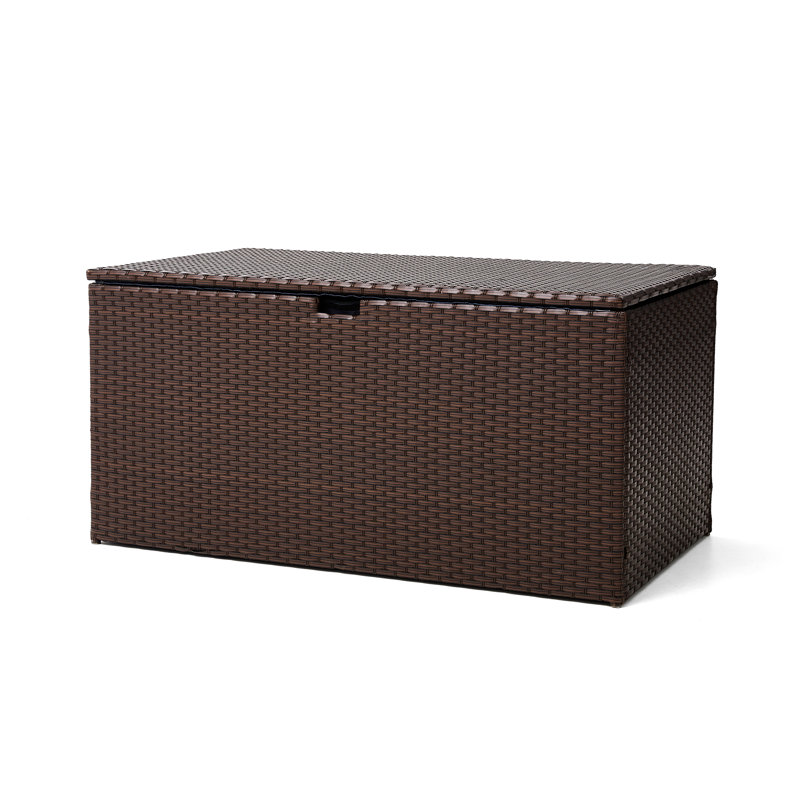Brown Wicker 140 Gallon Outdoor Storage Deck Box
