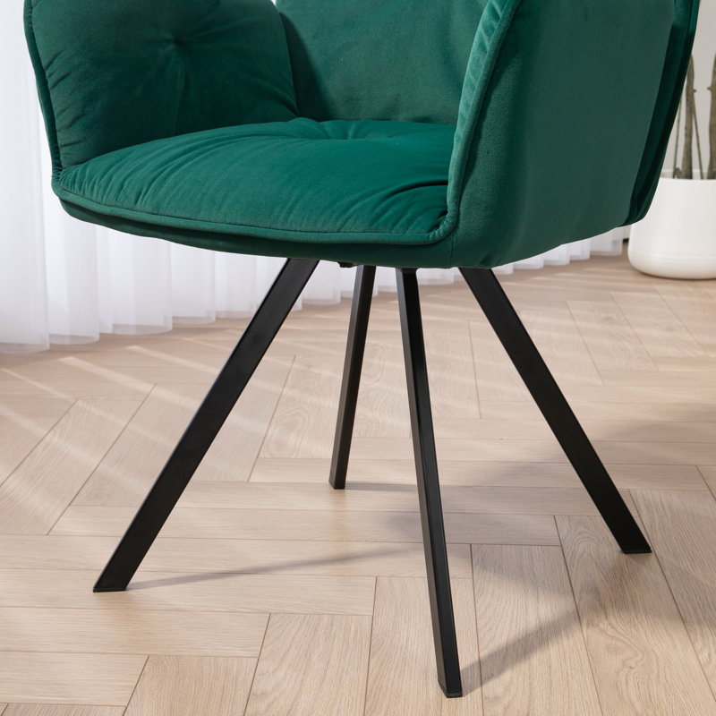 Aghaboy 49cm H Upholstered Metal Armchair, Green