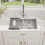 Évier de cuisine encastré à double cuve 30/50 en acier inoxydable de calibre 16 avec accessoires à double cuve 50/50-124950286