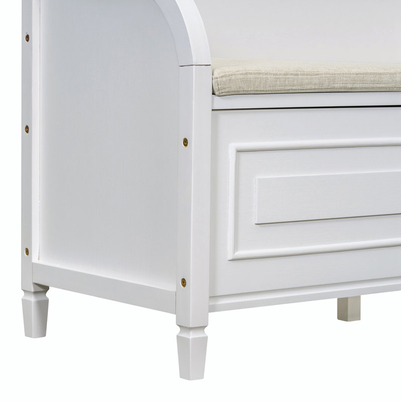 Banc de rangement pour chaussures 42 po avec banc d'entrée, Blanc