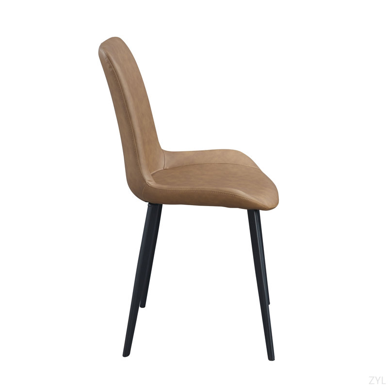 Ensemble de 2 chaises d'appoint en cuir synthétique brun