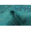 Tapis unique en laine noué à la main turquoise 8 pi 11 po x 11 pi 8 po