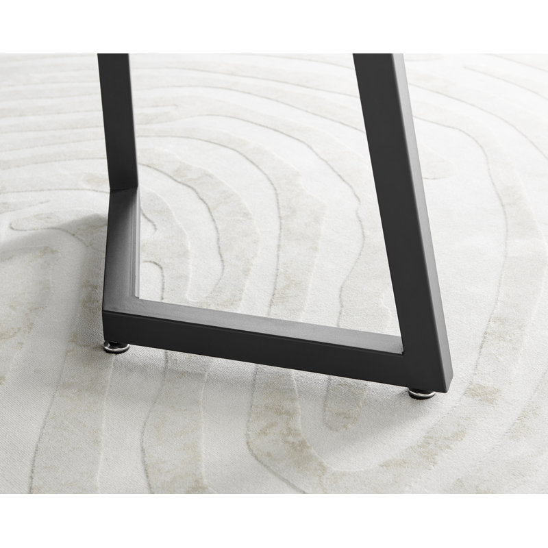 White & Grey Marble Effect Melamine Dining Table and Chairs - 4 Luxury Velvet Dining Chairs, Cream/Black