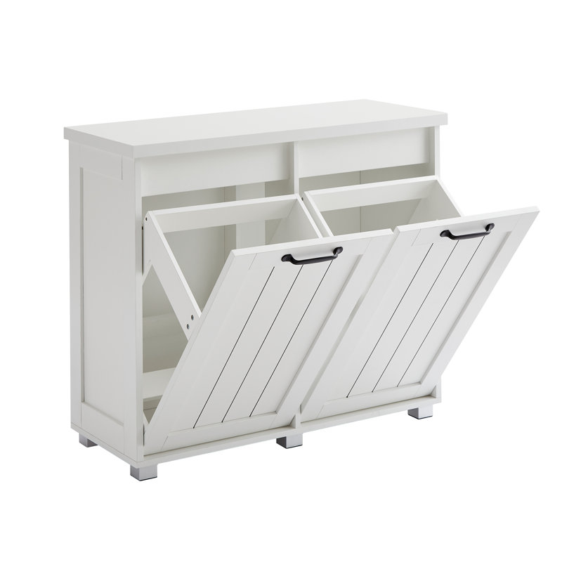 Armoire de trieur de linge à deux compartiments inclinable