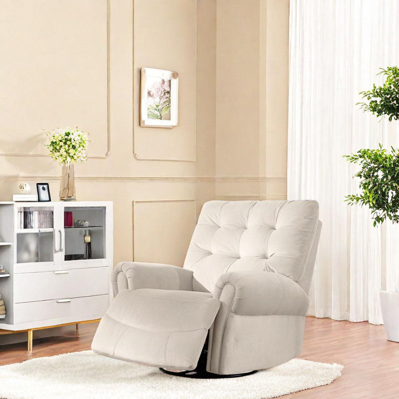 Fauteuil inclinable pivotant Artana, Crème