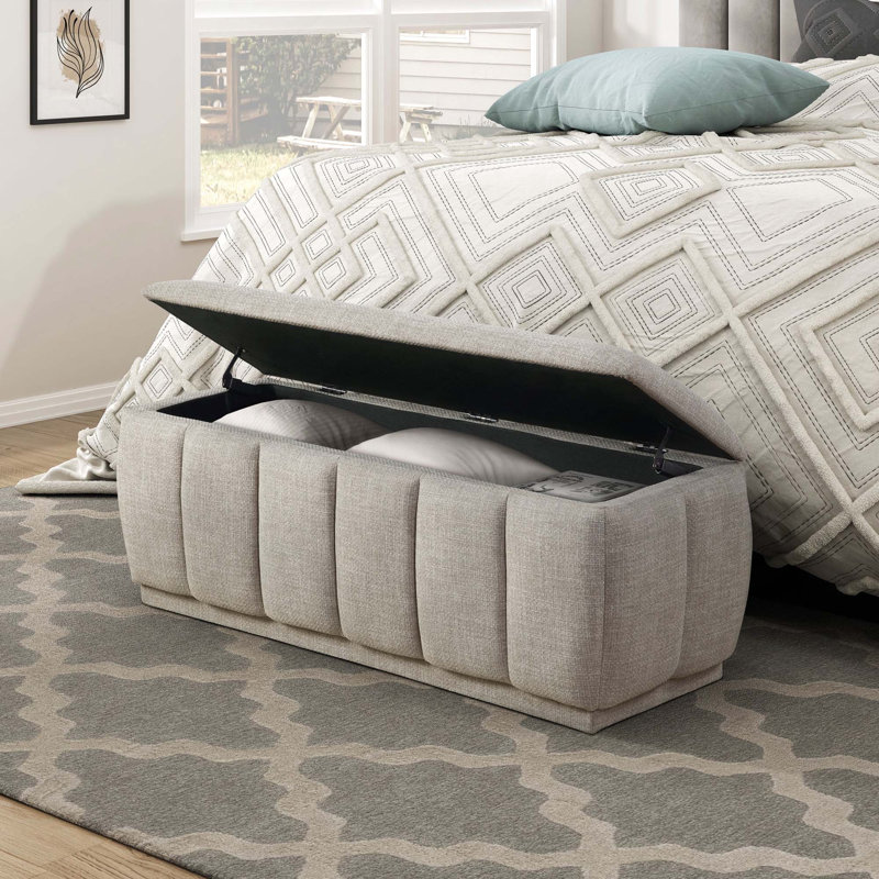 Banc de rangement en tissu Modern, Taupe
