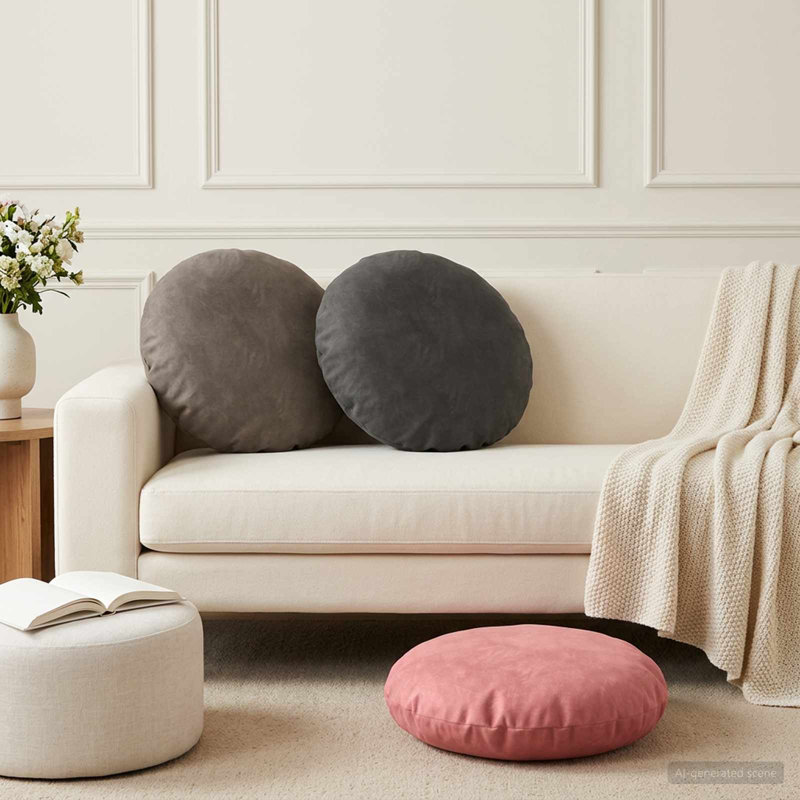 Pink Round Cushion