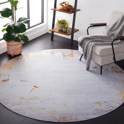 Tapis abstrait gris / rouille