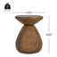 Table d'appoint en bois pour patio Patti MGO, finition grain de bois, ensemble de 1