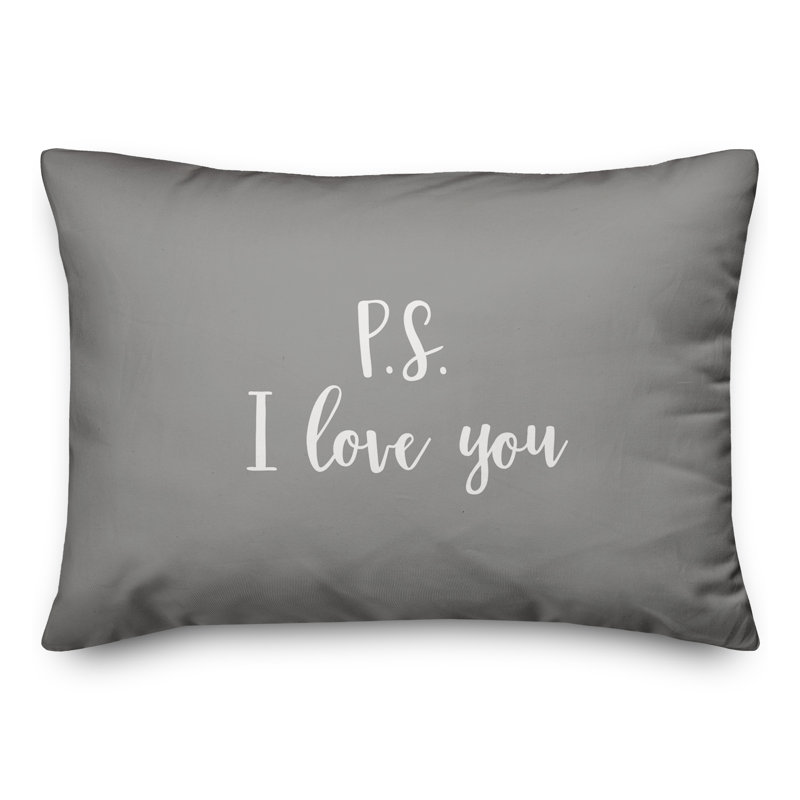  P.S. Coussin décoratif I Love You, Gris
