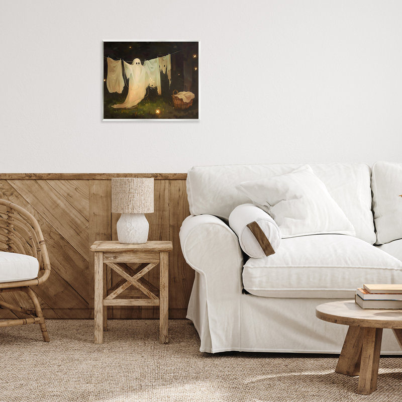 «Halloween Laundry Ghost», plaque murale par Arlington Prints