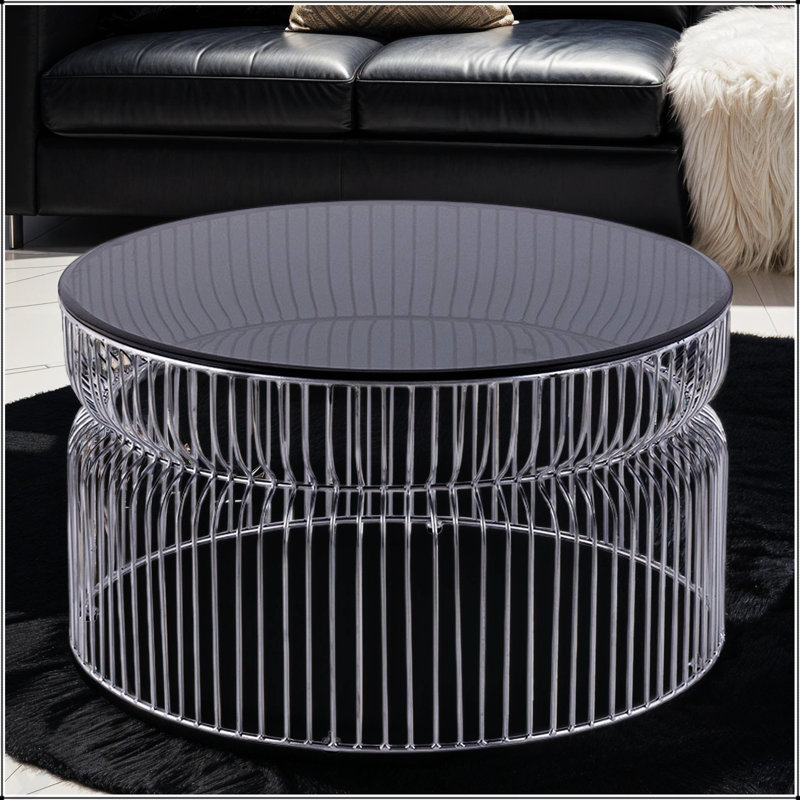 Table basse de 30 po Modern Modern, Chrome chrome