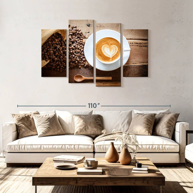Yarlin Latte Coffee, 48" H x 75" W