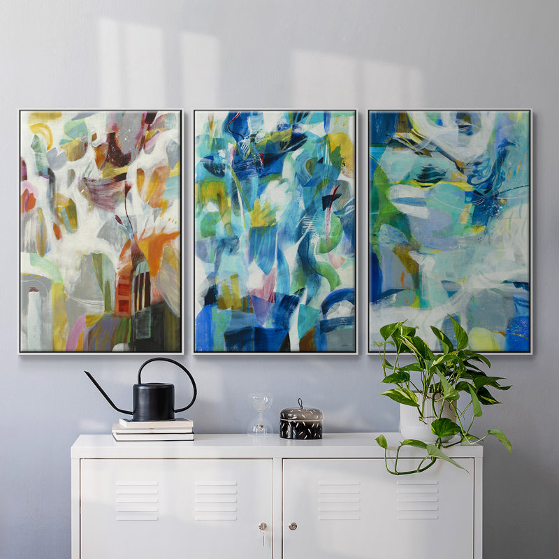 Marée basse, reproduction sur toile 3 pièces, H 24 po x l 48 po x P 2 po, Blanc