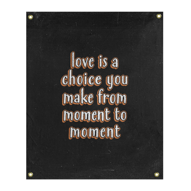 Le polyester love is a choice quote tableau noir tapisserie, H 36 po x l 26 po, Orange