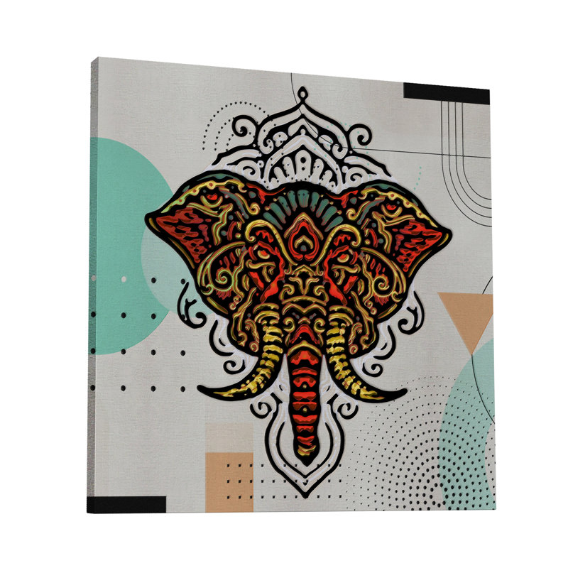 " Boho Elephant 165 ", 24" H x 24" W x 1.5" D