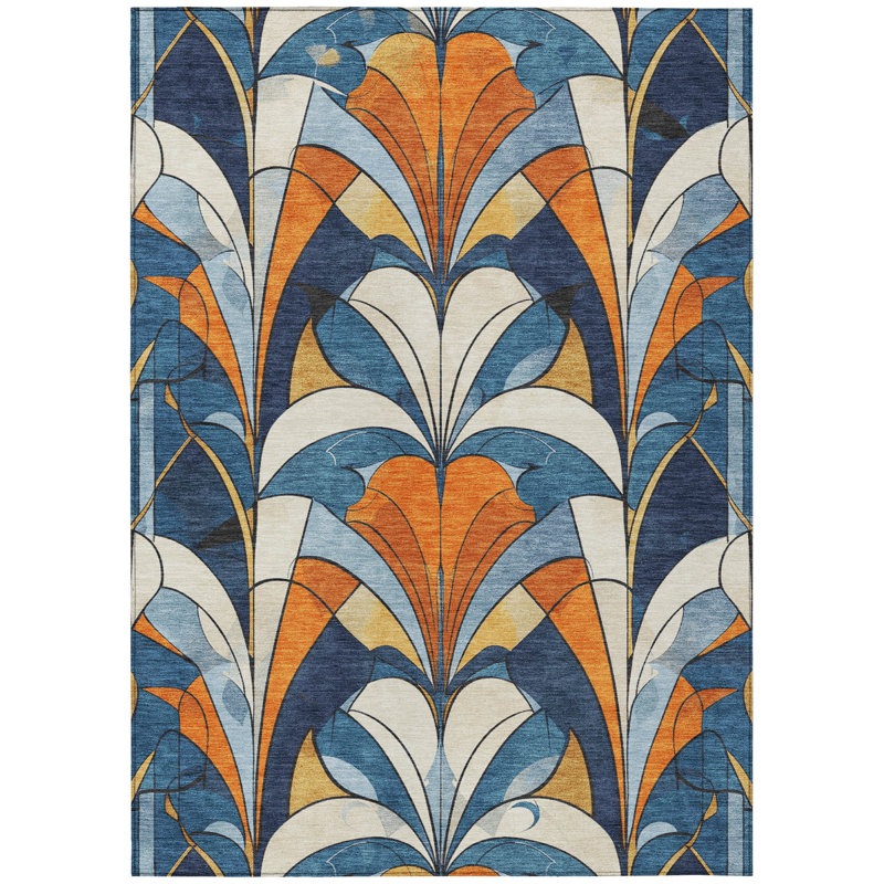 Machine Washable Indoor/Outdoor Arline ACN2174 Modern Rug, Rectangle 2'6" x 3'10"