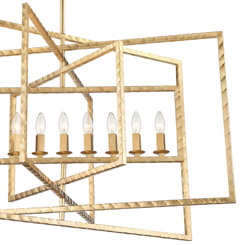 Kynlee 9 - Light Geometric Rectangle Chandelier